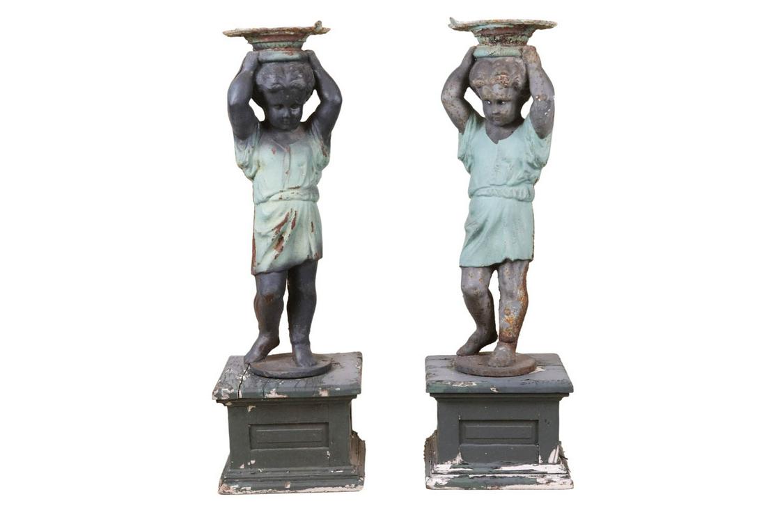 Pair of Painted Cast-Iron Figures (1 of 14)
