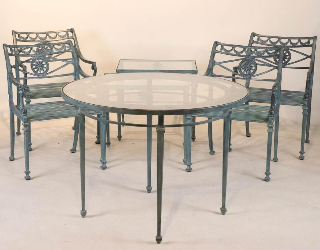 Suite of Patinated Metal Outdoor Furniture (1 of 12)