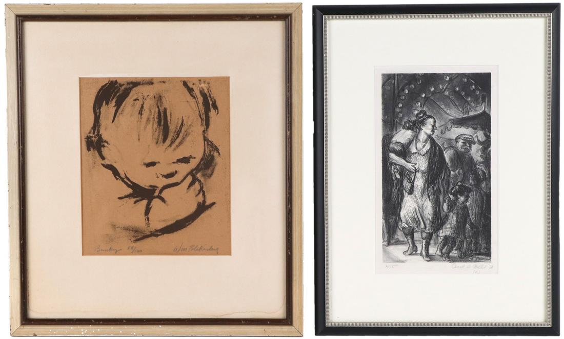 Cecil Bell, Etching, Woman & Children in Crowd (1 of 13)