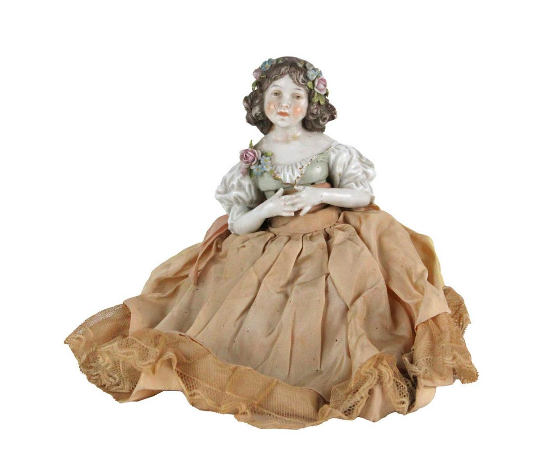 19th C. French Porcelain and Fabric Fashion Doll (1 of 9)