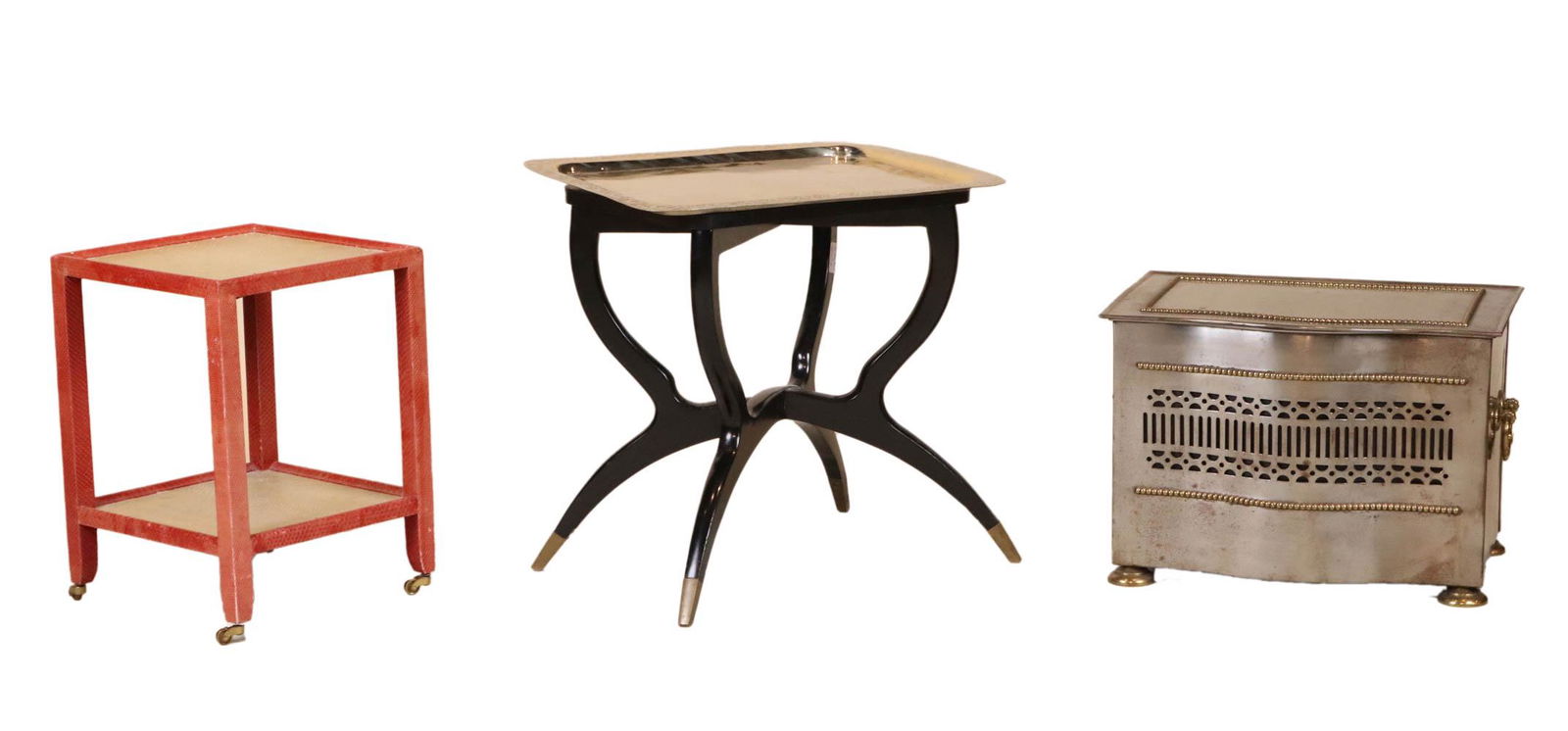 Snakeskin Upholstered Rolling Side Table (1 of 16)