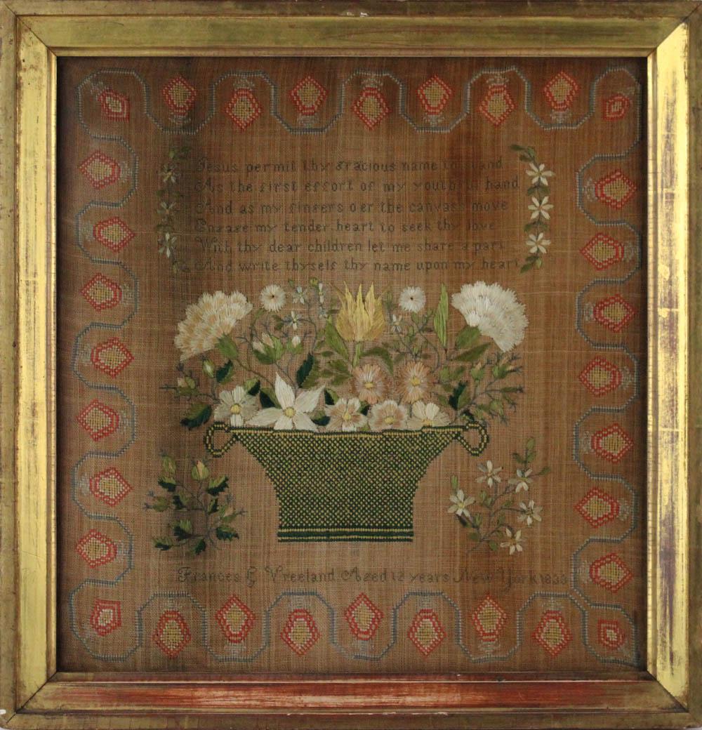 Frances G. Vreeland, Needlepoint Sampler, 1833 (1 of 12)