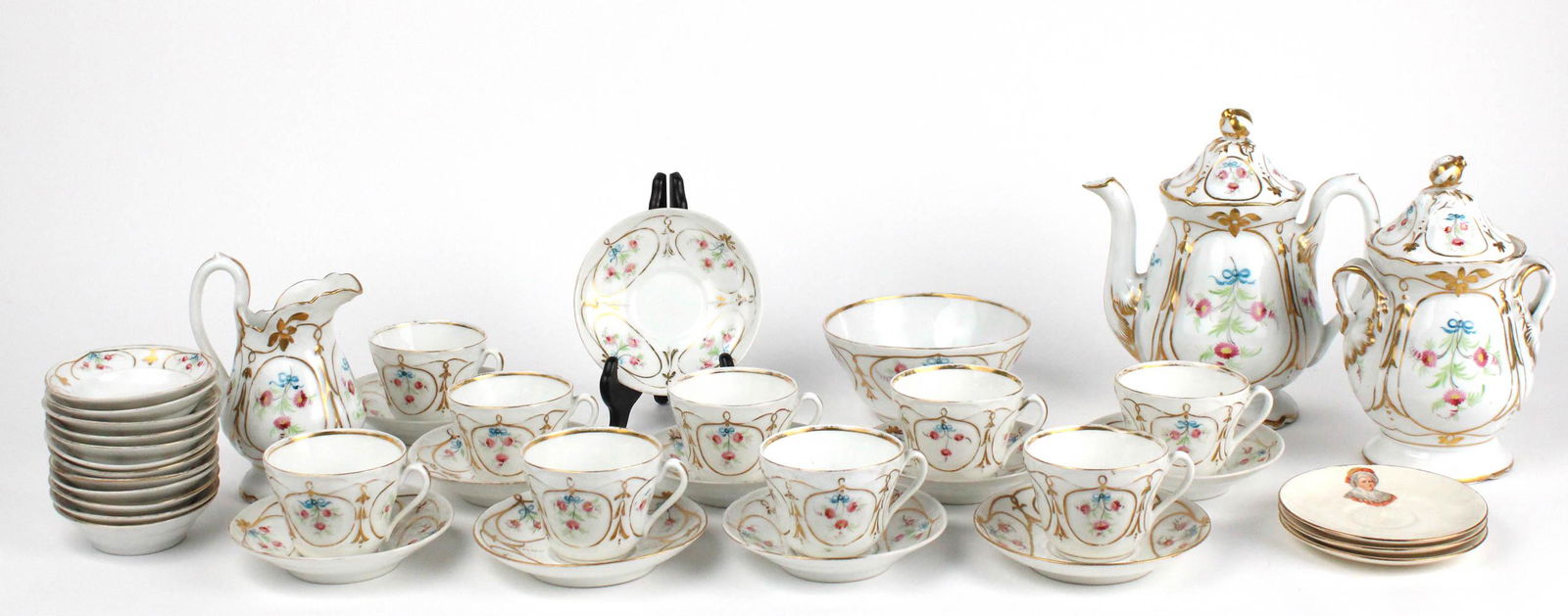 Parcel-Gilt and Floral Decorated Tea Service (1 of 7)