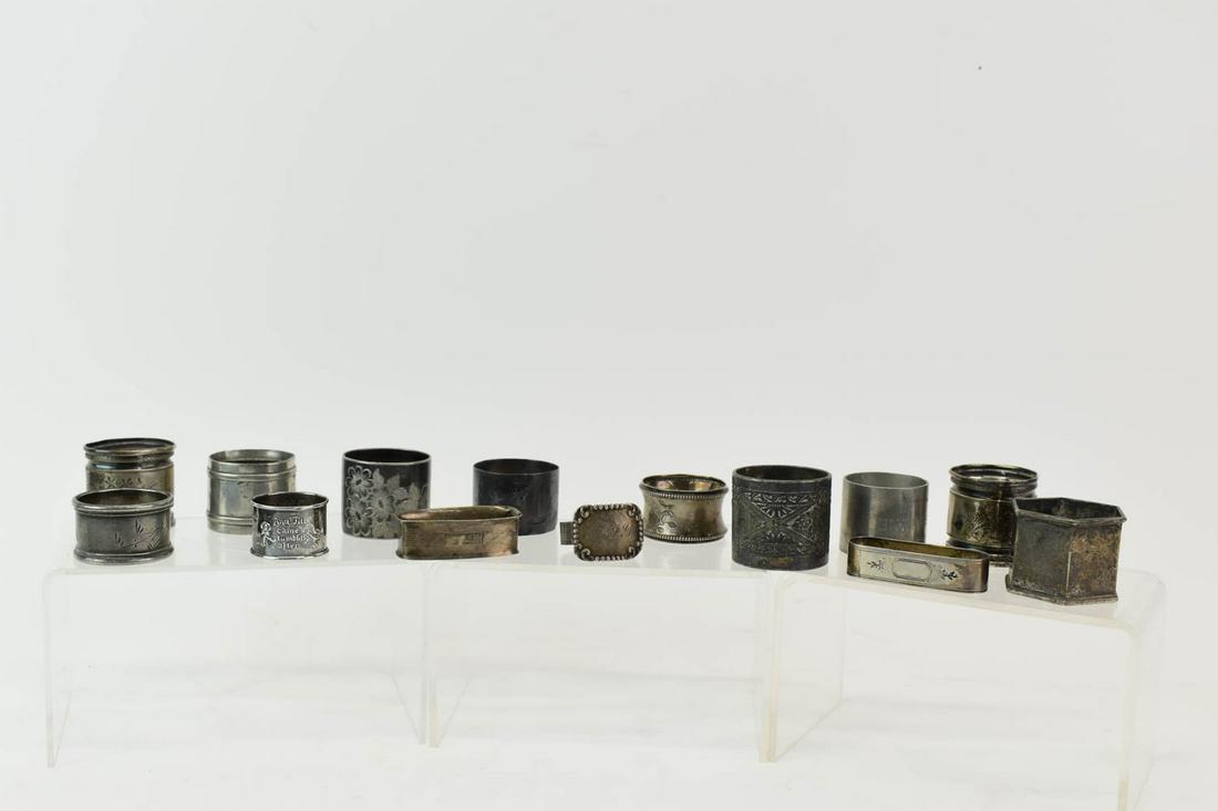 Fourteen Sterling and Silver Plated Napkin Rings (1 of 4)