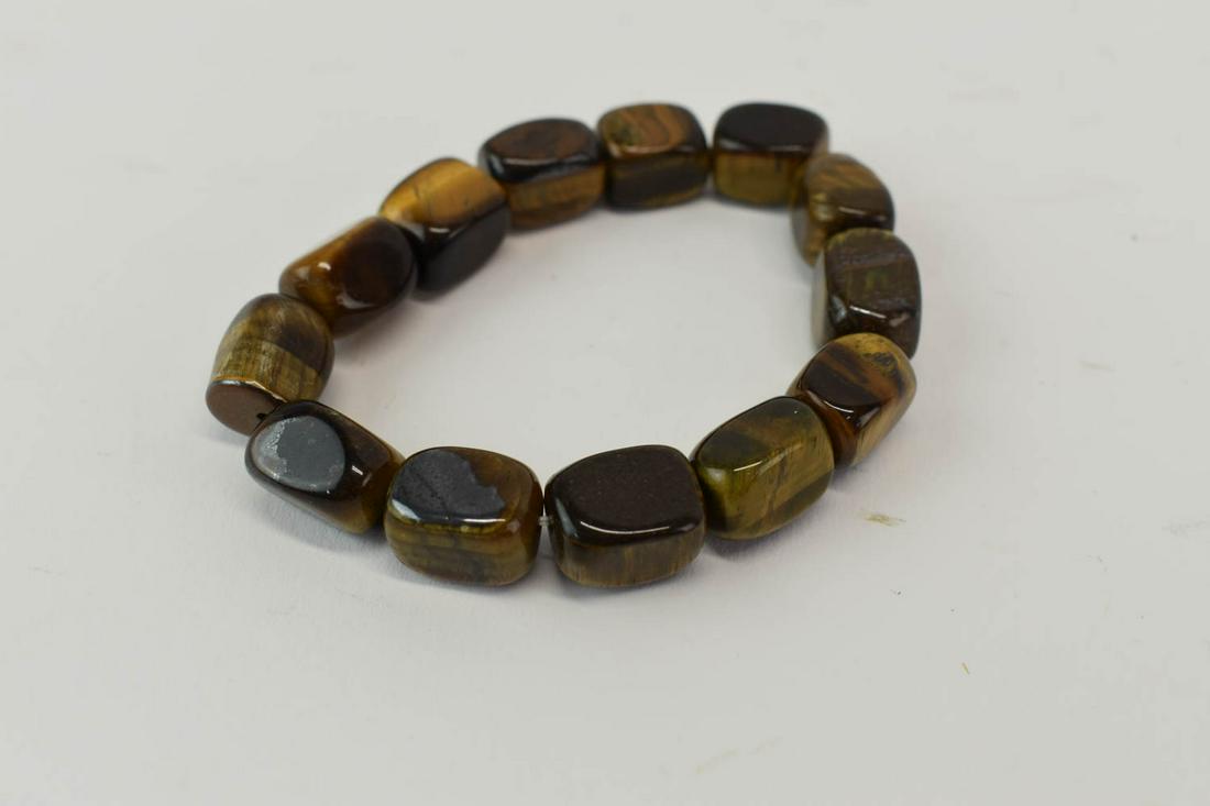 Tiger Eye Barrel Beaded Bracelet (1 of 3)
