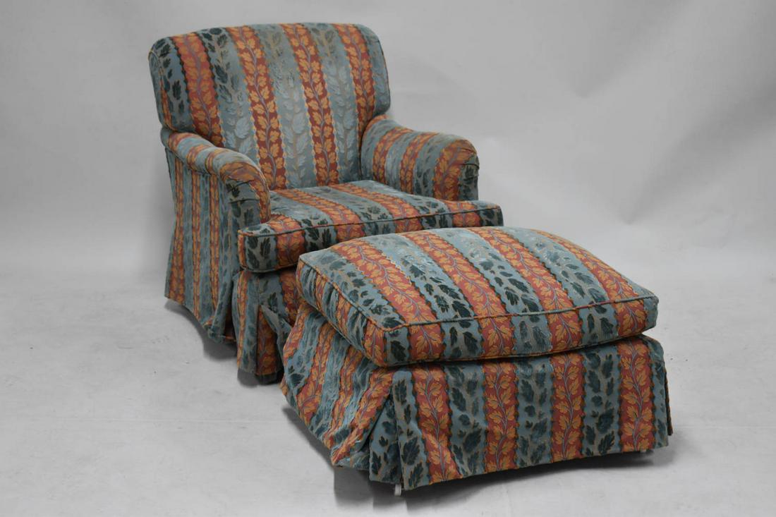 Contemporary Upholstered Club Chair & Ottoman (1 of 7)