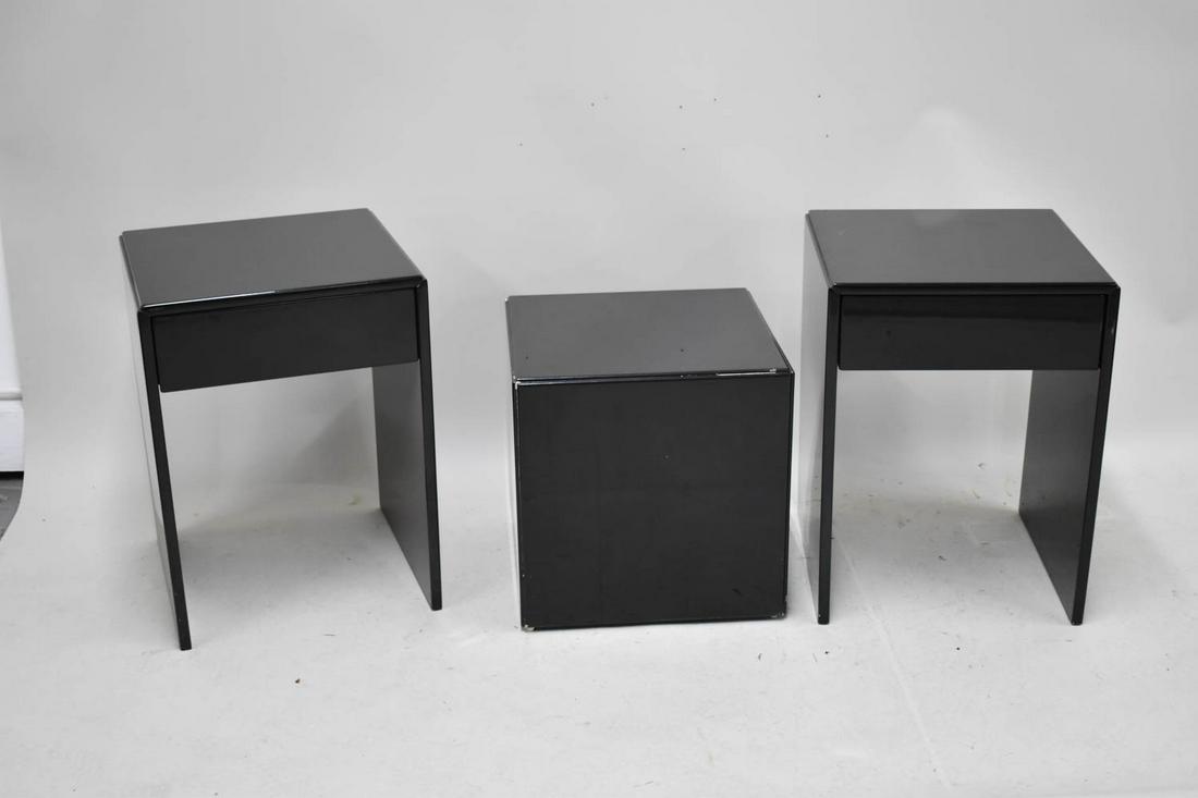Pair of Black Lacquered Side Tables (1 of 9)