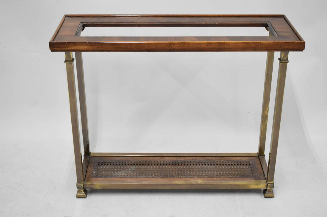 Mid-Century Modern Brass and Wood Sofa Table (1 of 5)