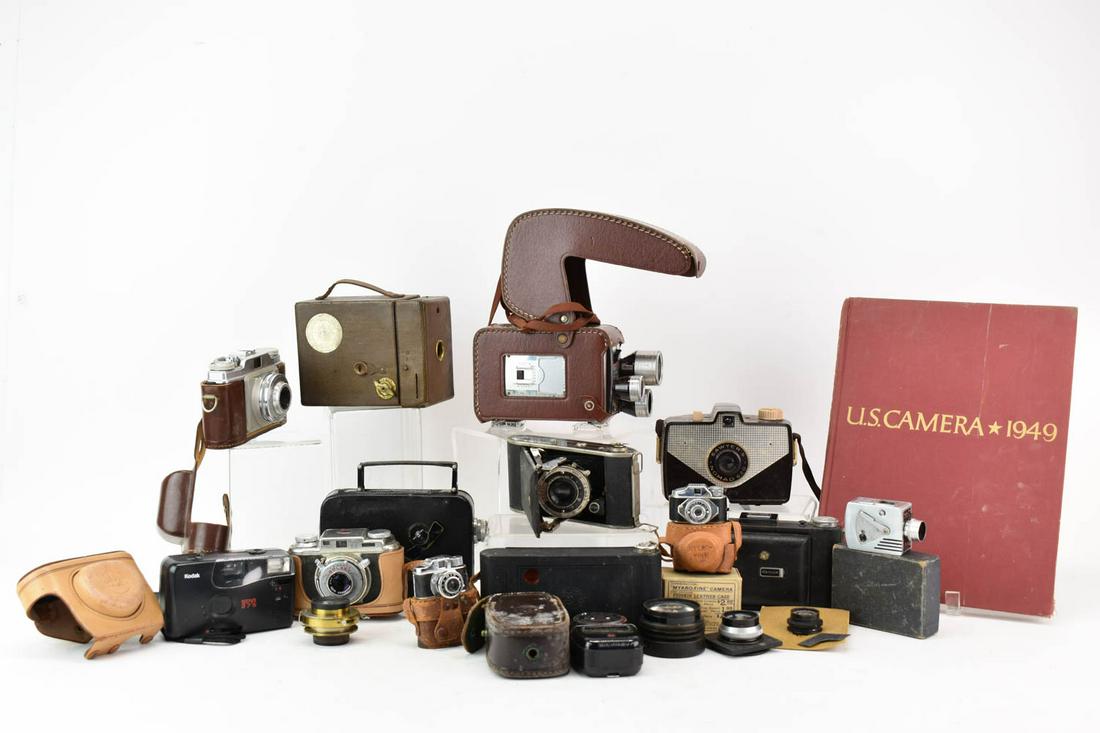 Group of Vintage Cameras and Camera Lenses (1 of 11)