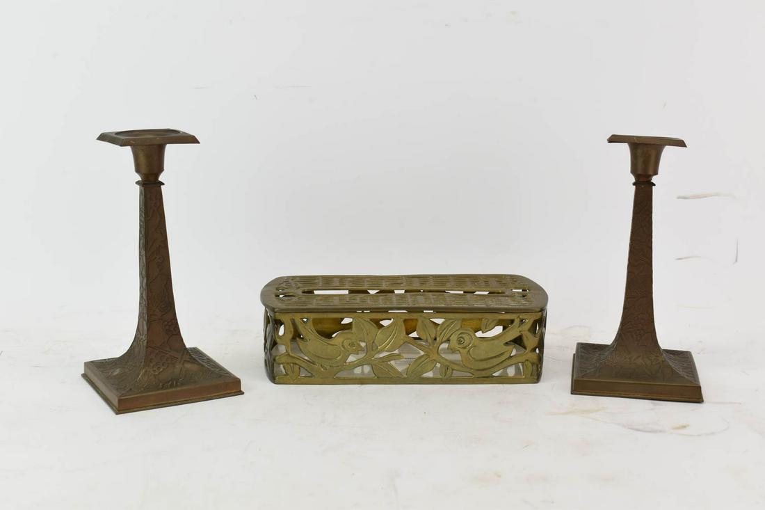 Pair of Copper Arts and Crafts Style Candlesticks (1 of 8)