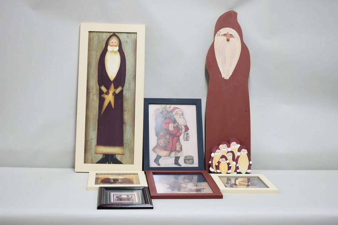 Group Folk Art Style Christmas Santa Prints (1 of 8)