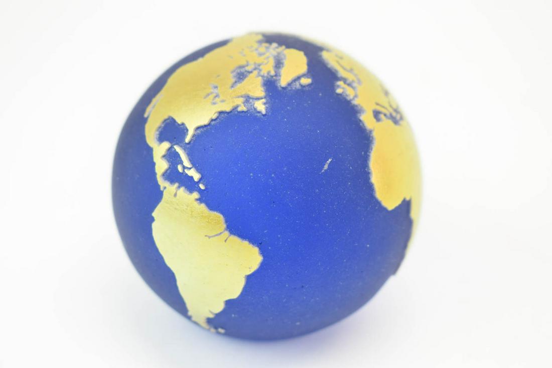 Steven Correia Art Glass Globe Paperweight (1 of 6)