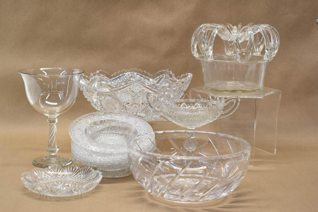 Lot of Colorless Glass Table Articles (1 of 9)