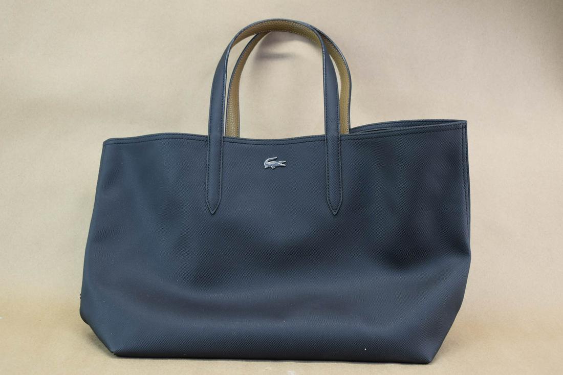 Lacoste Anna Coated Canvas Tote Bag Black Tan (1 of 5)