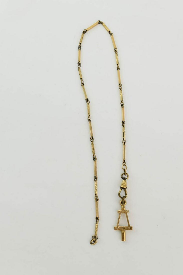 Yellow Gold College Honorary Key Pendant on Fob (1 of 8)