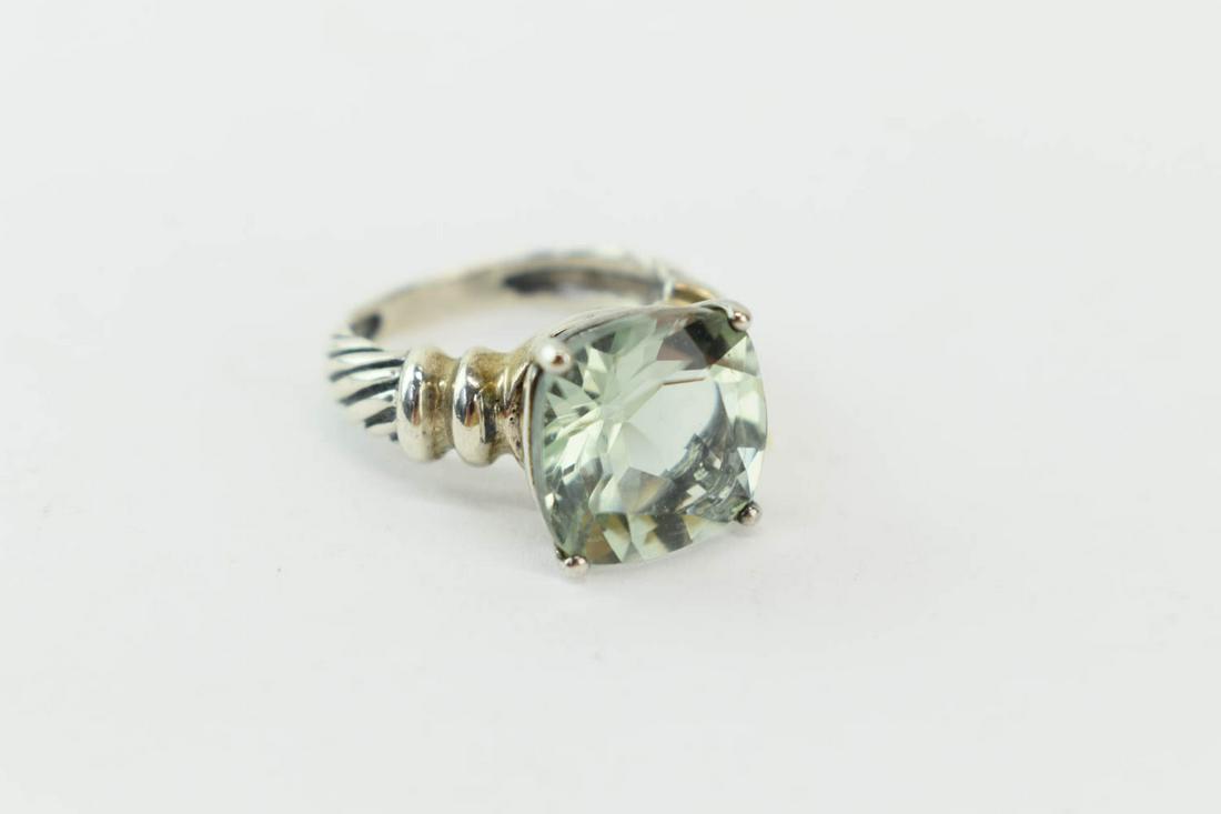David Yurman Style Cable Sterling Prasiolite Ring (1 of 6)
