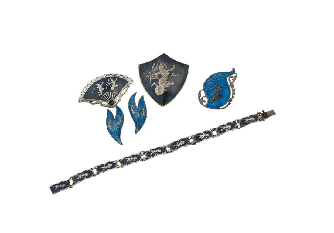 Group of Thai Sterling Silver & Enamel Jewelry (1 of 13)