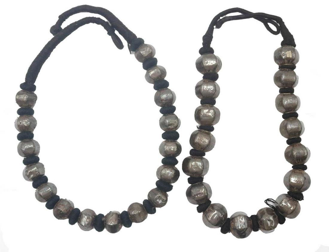 Two Large Indian Metal & Cloth Necklaces (1 of 4)