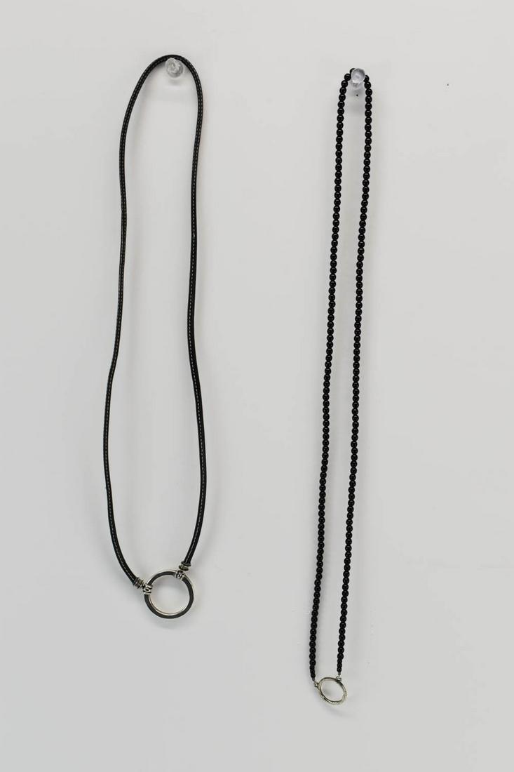 La Loop Black Leather & Silver Eyeglass Necklace (1 of 7)
