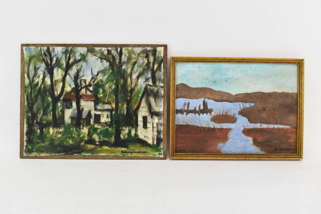 Sidney Laufman, Oil on Board, Houses in Trees (1 of 10)