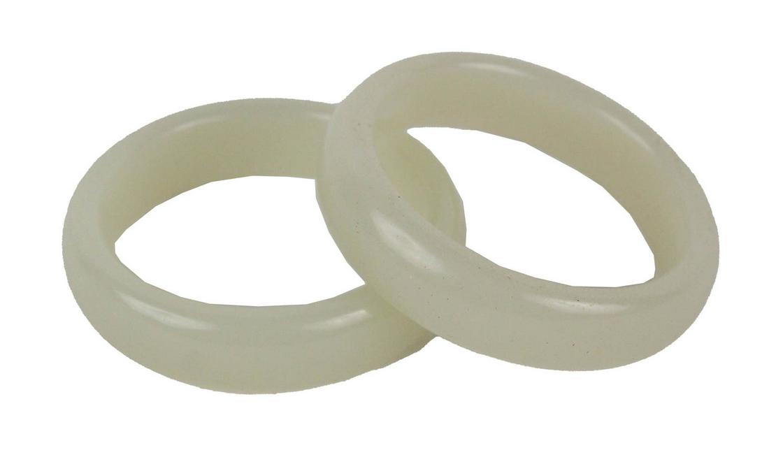 Pair of Chinese Vintage White Jade Bangles (1 of 5)