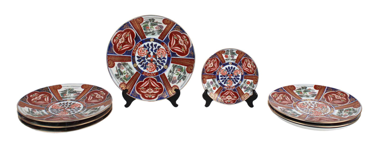 Eight Japanese Imari Porcelain Plates (1 of 8)