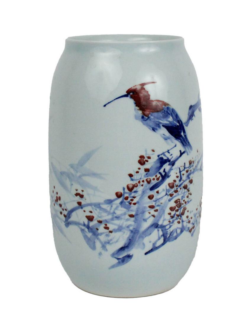 Contemporary Japanese Painted Porcelain Vase (1 of 6)
