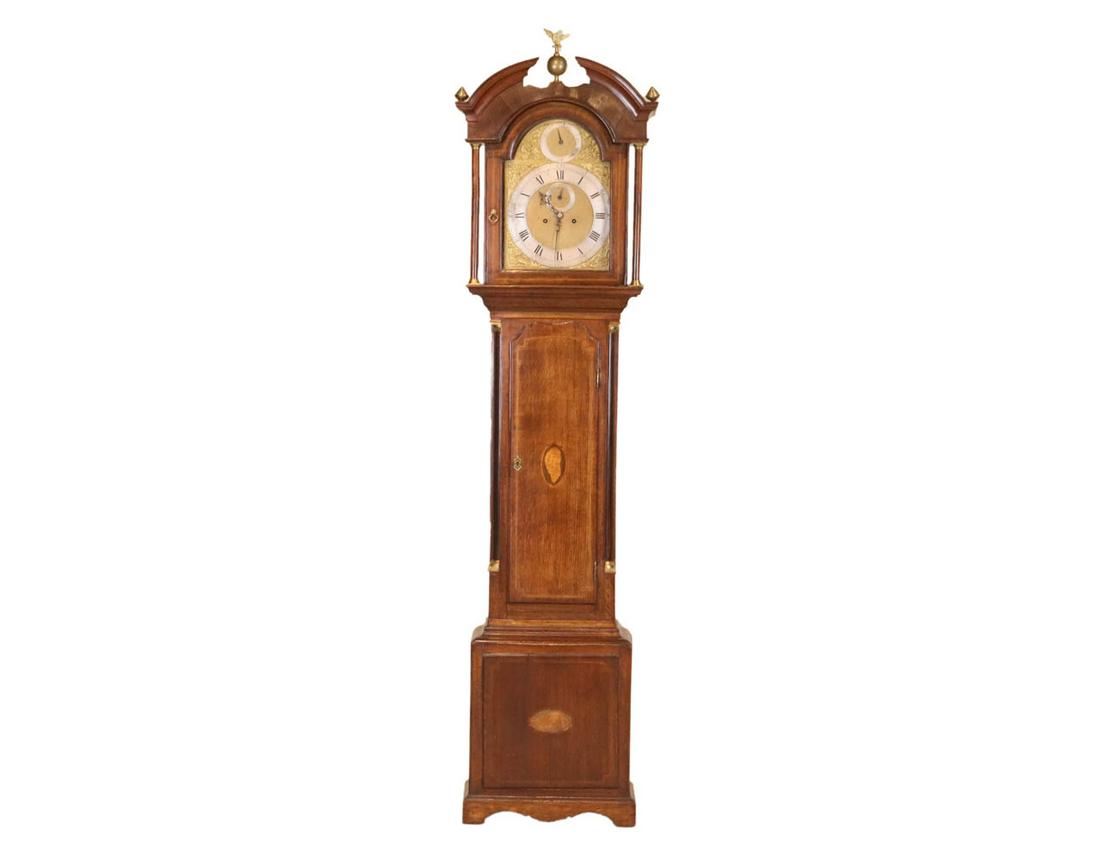 George III Inlaid Oak Tall Case Clock (1 of 20)