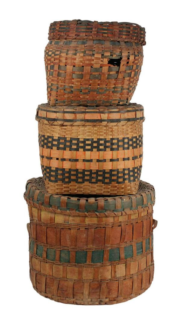 Three Woven Splint Potato Print Baskets (1 of 15)