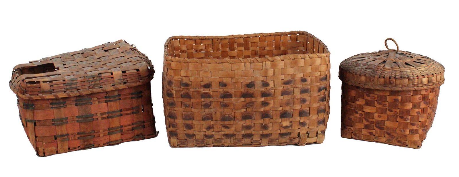 Three Woven Splint Potato Print Baskets (1 of 10)