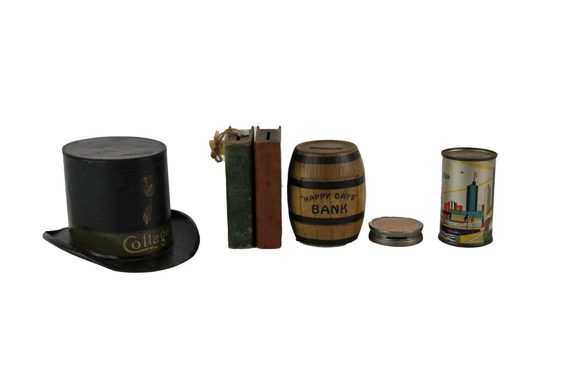 Six Vintage Advertisement Still Banks (1 of 13)