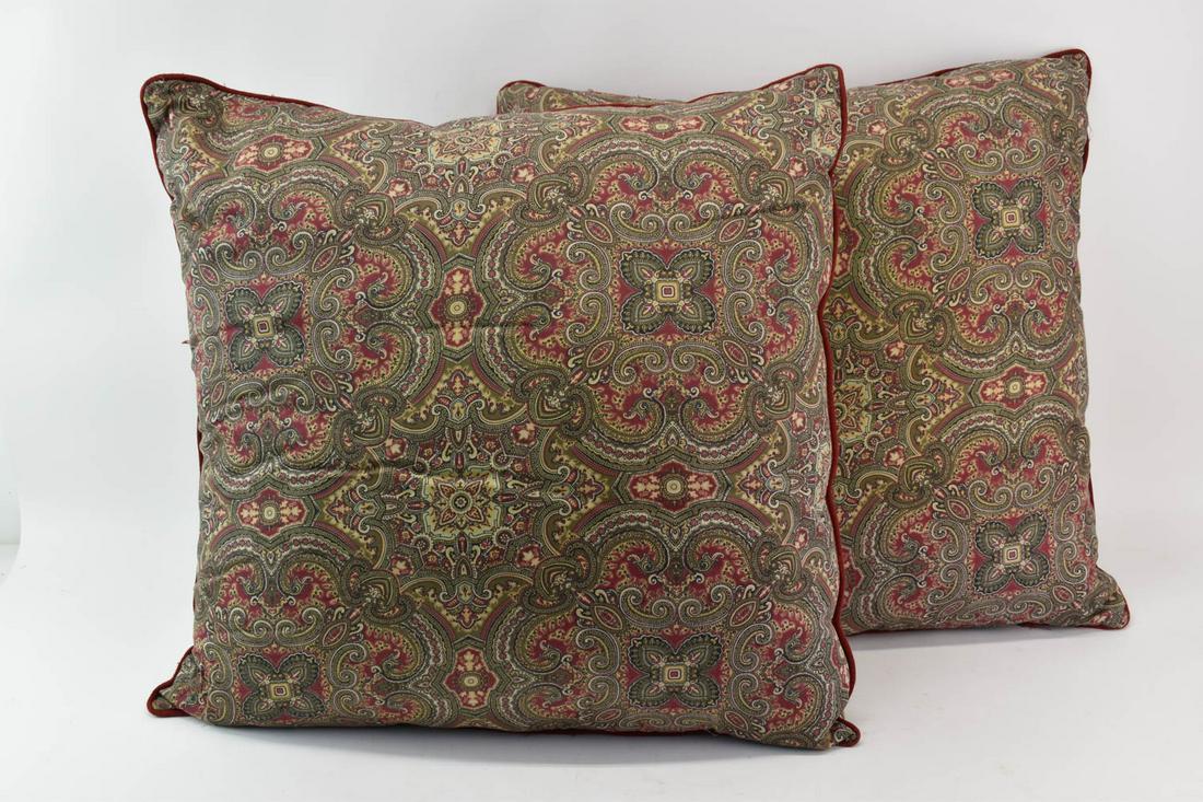 Pair of European Paisley Fabric Pillow Shams (1 of 6)