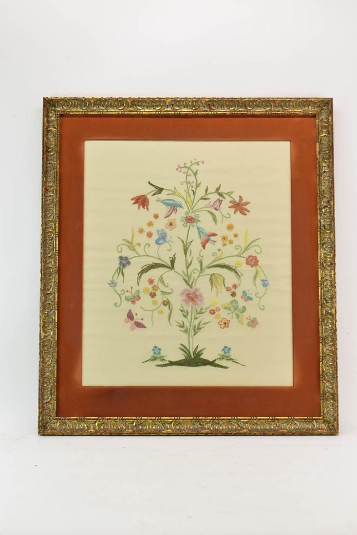 Framed Needlework, Birds, Butterflies, & Flowers (1 of 11)