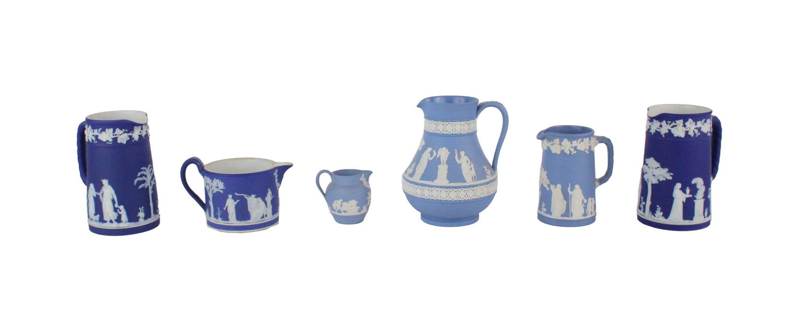 Six Wedgwood Blue Jasperware Pitchers (1 of 20)