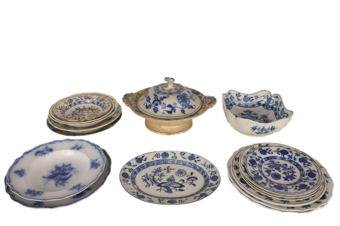 Blue Onion Plates and Bowls of Assorted Makers (1 of 20)