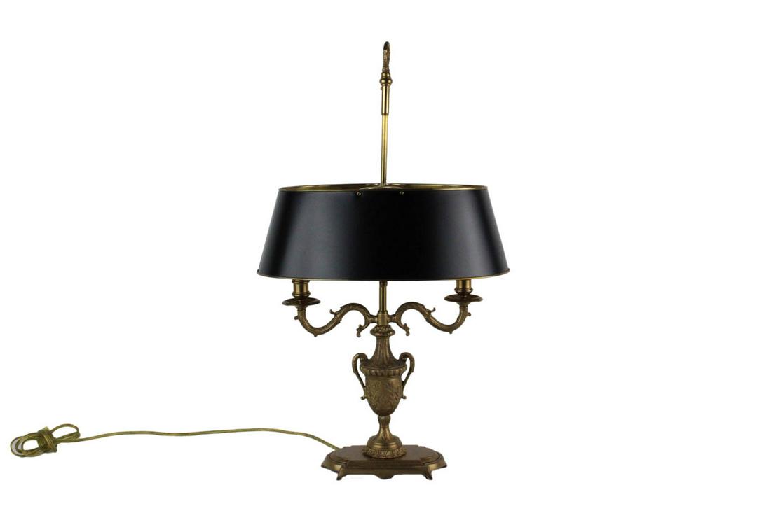 Neoclassical Style Cast-Brass Bouillotte Lamp (1 of 10)