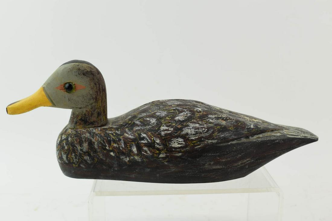 Vintage Hand Painted Wooden Duck Decoy: Vintage Hand Painted Wooden Duck Decoy, 4"h x 11"l, used condition.