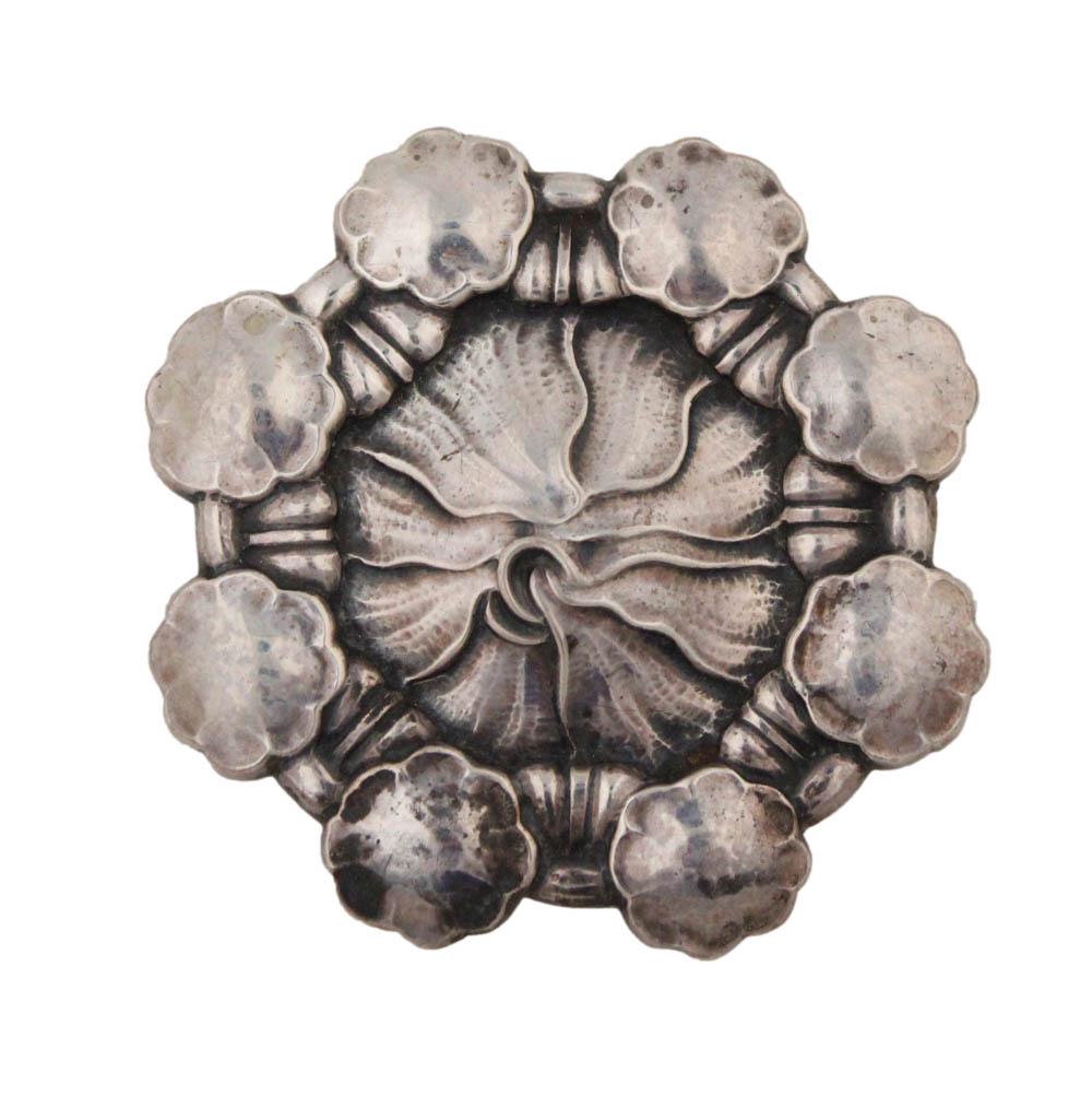 Large Georg Jensen Sterling Abstract Floral Pin (1 of 6)