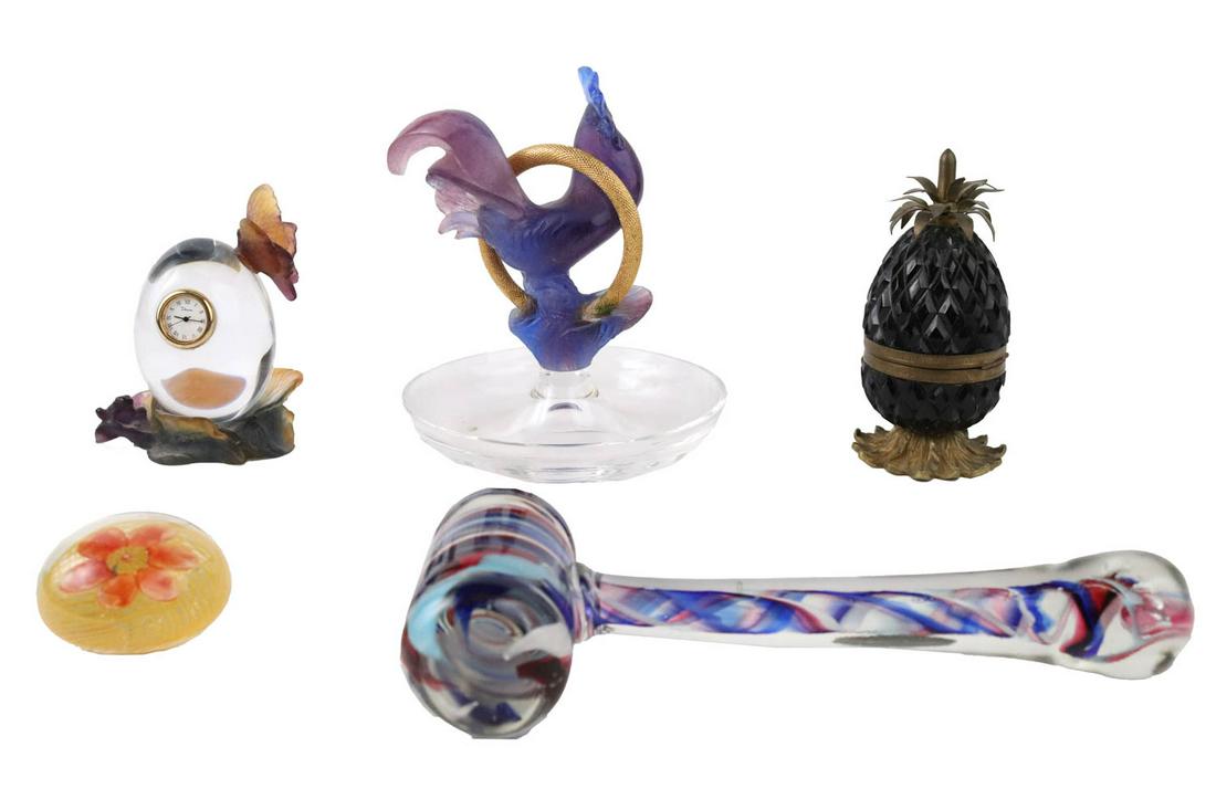 Daum Rooster-Form Dish and Daum Egg-Form Clock (1 of 8)