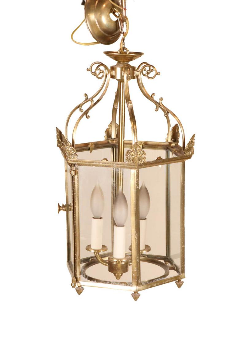 Regency Style Brass Hall Lantern (1 of 8)