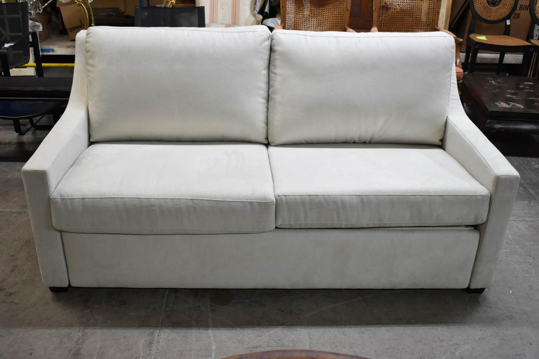 Jensen Lewis American Leather Suede Sleeper Sofa Auction