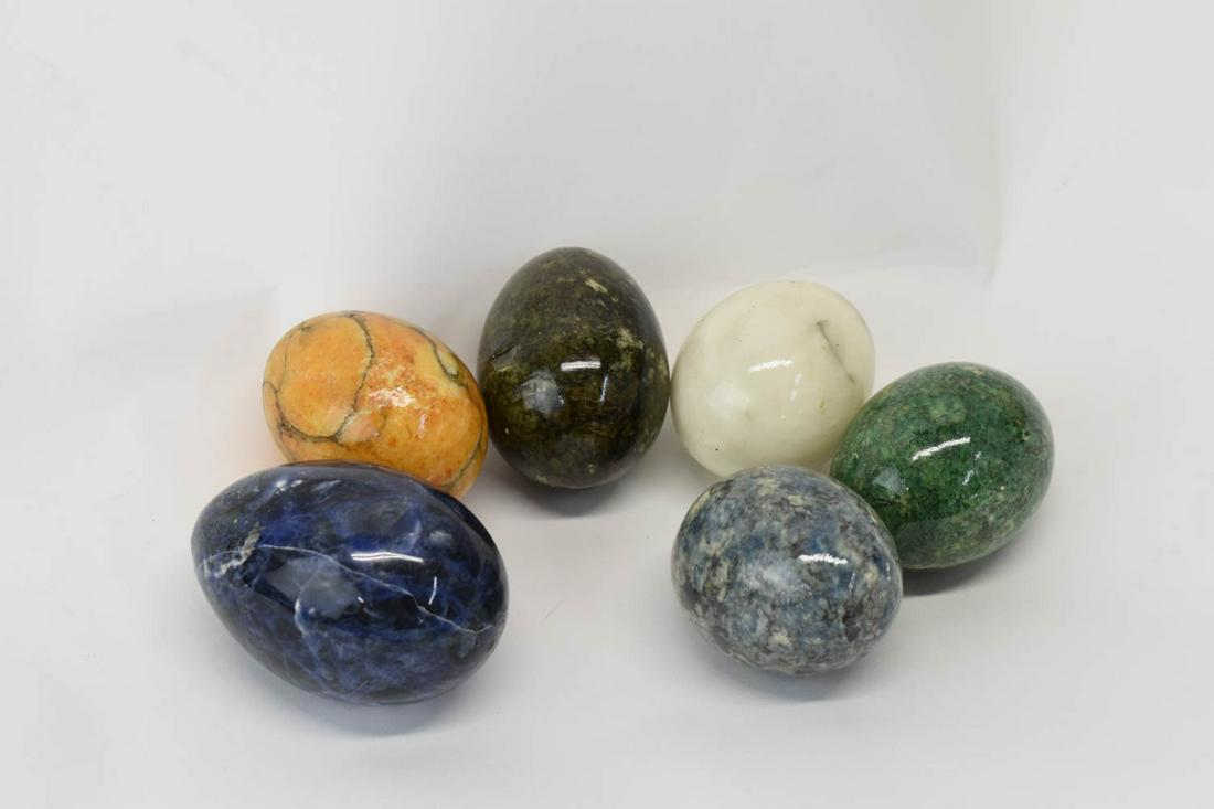 Group of Six Assorted Stone Eggs (1 of 5)
