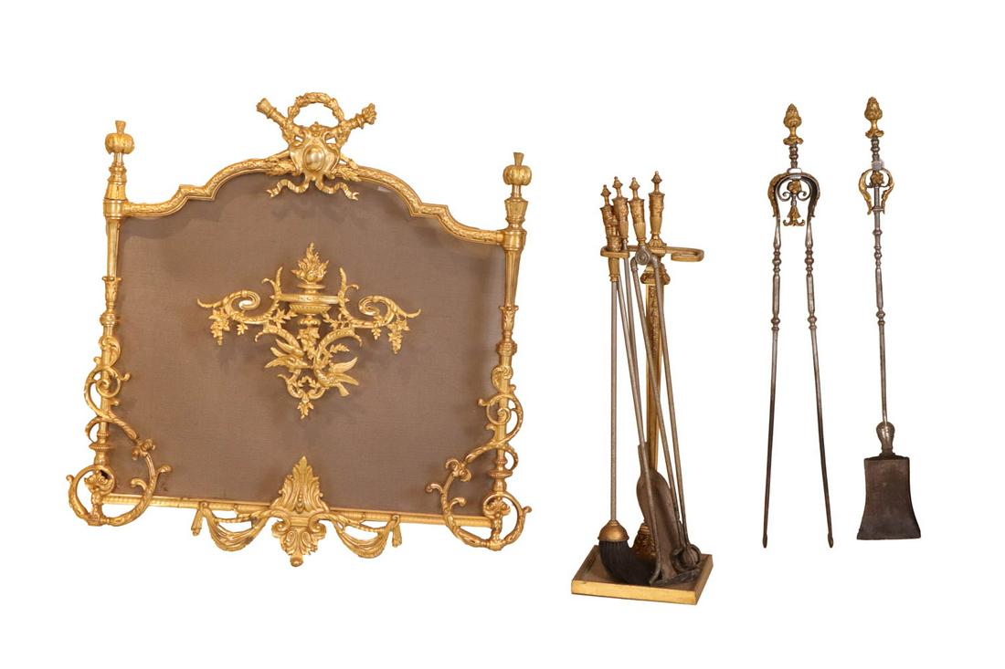 Louis XV Style Gilt-Metal Fireplace Equipment (1 of 8)