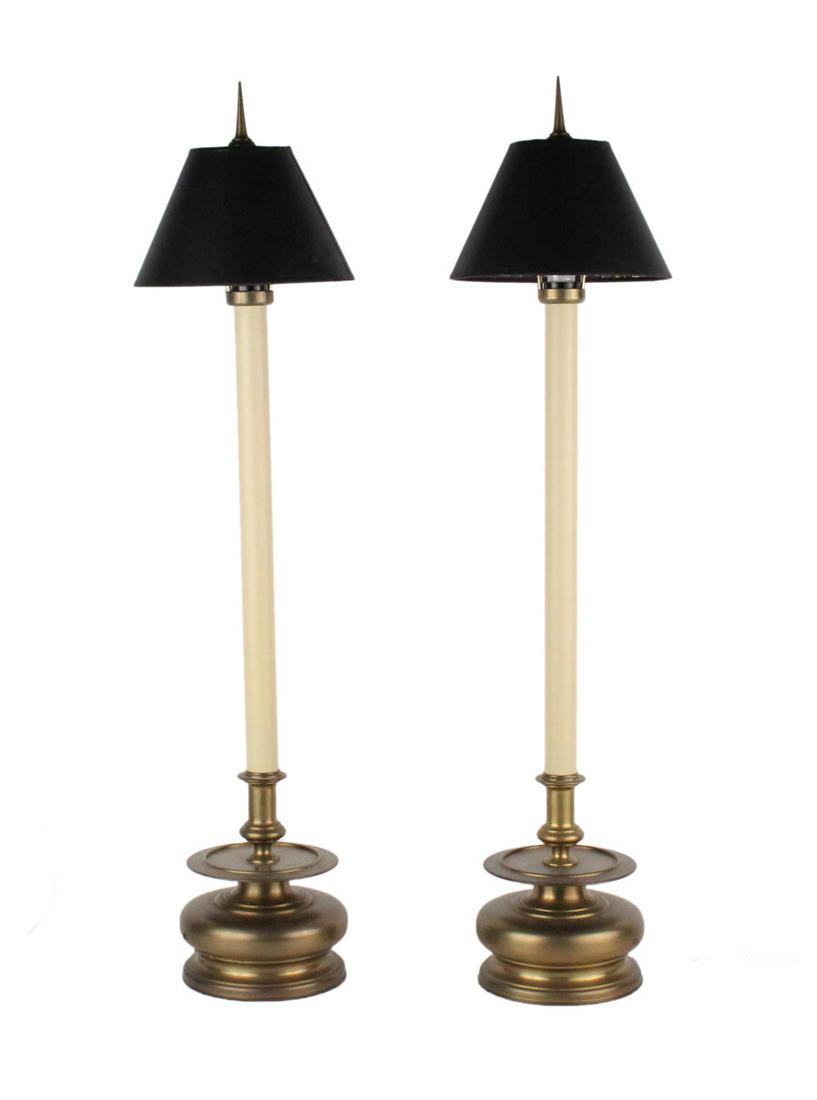 Pair of Chapman Brass Candlestick Table Lamps (1 of 8)