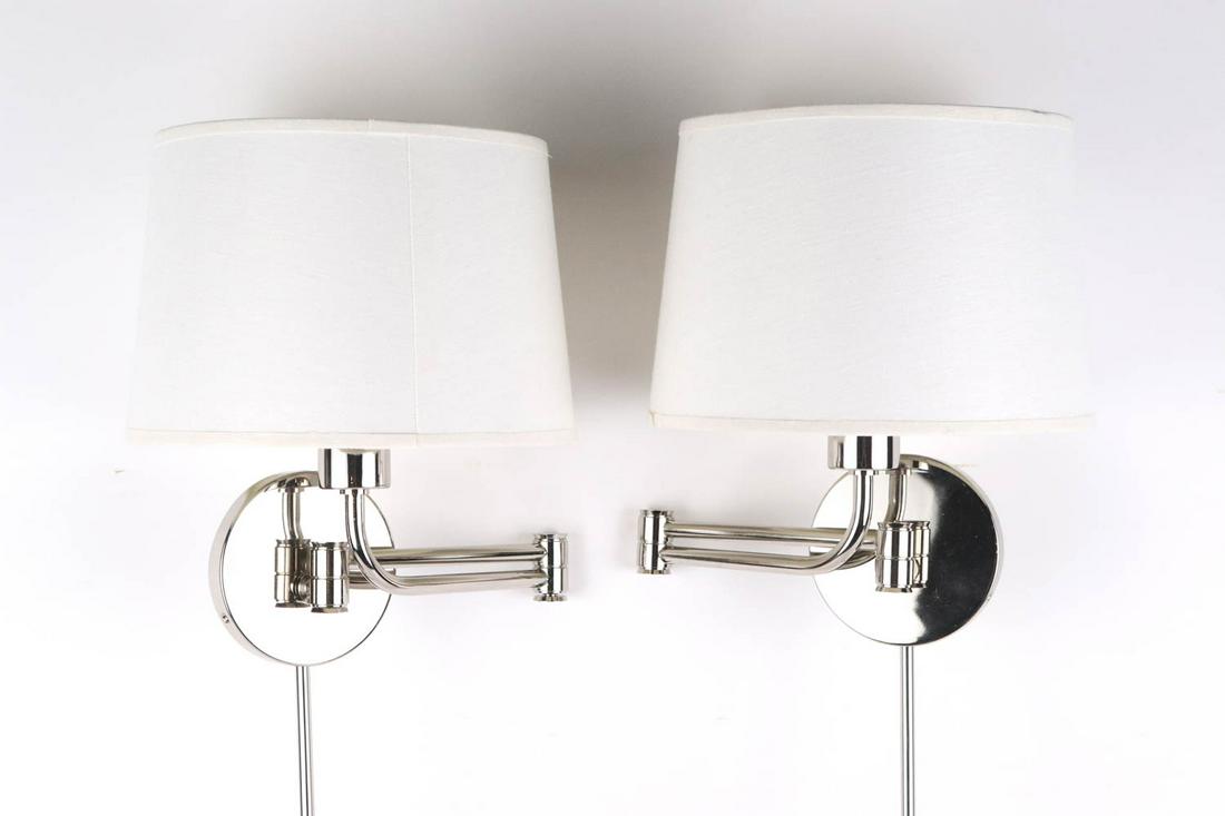 Pair of Nickel Adjustable One-Light Wall Sconces (1 of 5)