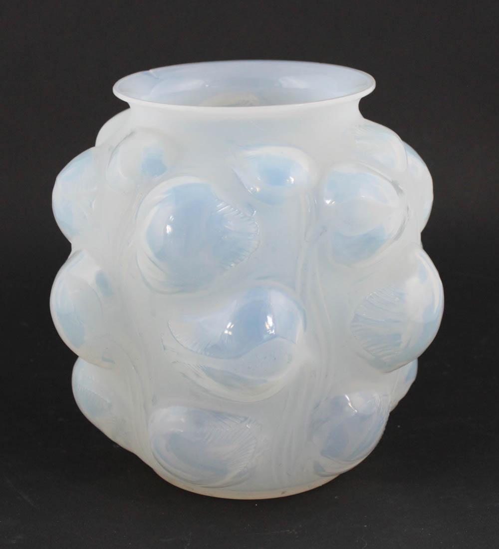 R. Lalique Molded Opalescent Glass Tulipes Vase (1 of 8)