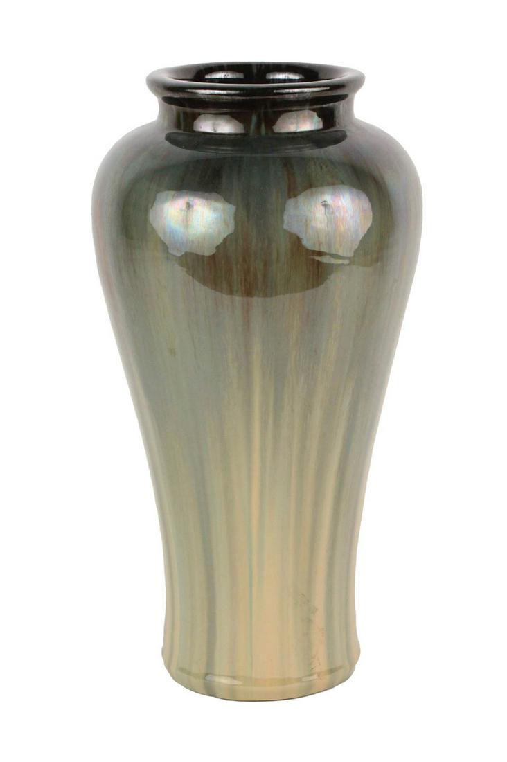 Fulper Green-Glazed Tall Pottery Vase (1 of 6)