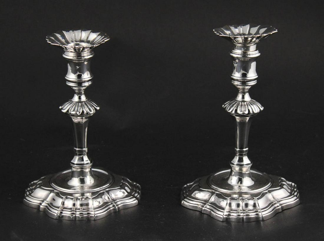 Pair of English Sterling Silver Candlesticks (1 of 8)