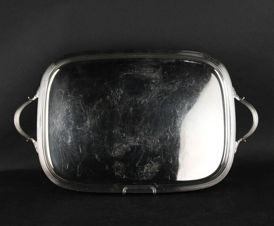 Large Rectangular Double Handled Silver Tray (1 of 9)