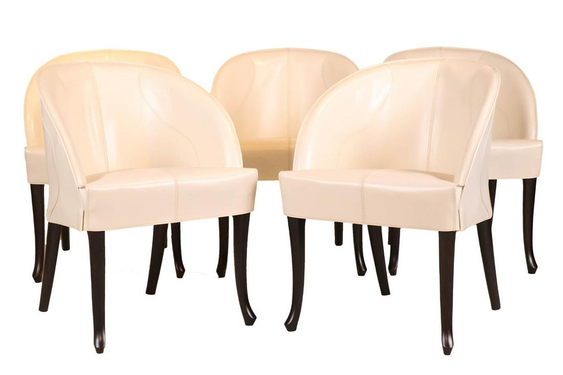 Five Giorgetti Armchairs: 20th/21st C. Each appx. 31-1/2"h x 22"w x 22"d, seat height 19"h